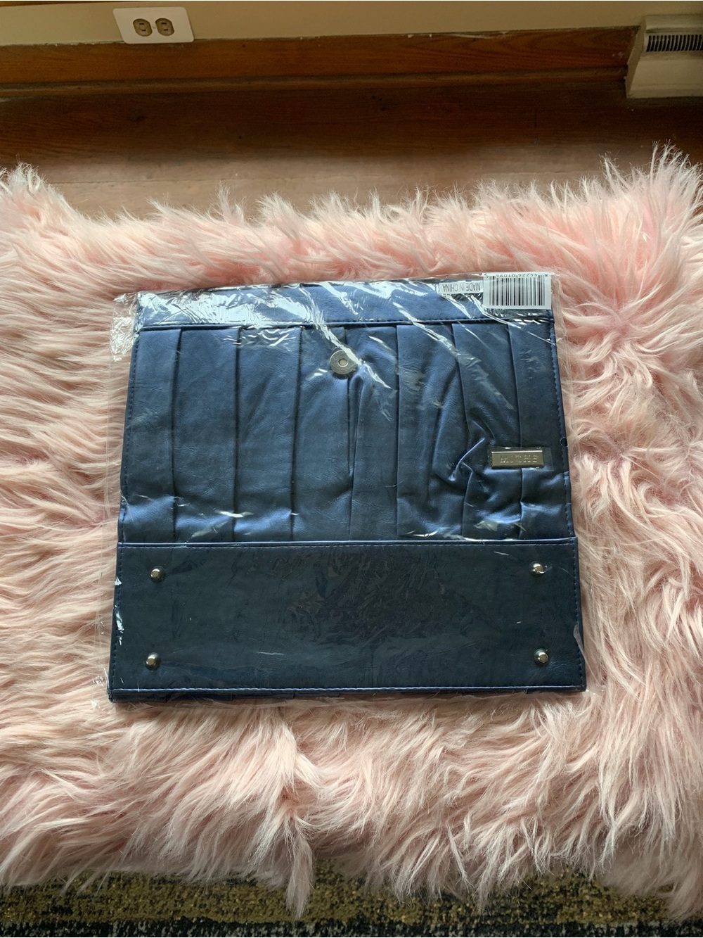 New Miche Classic Purse Vivian Metallic Azul Navy Ruched Shell